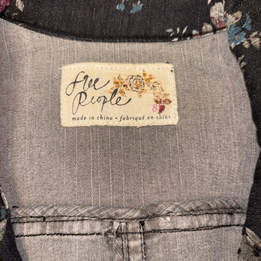 Free people Floral cotton Women's small blazer Jacket - Picture 6 of 8